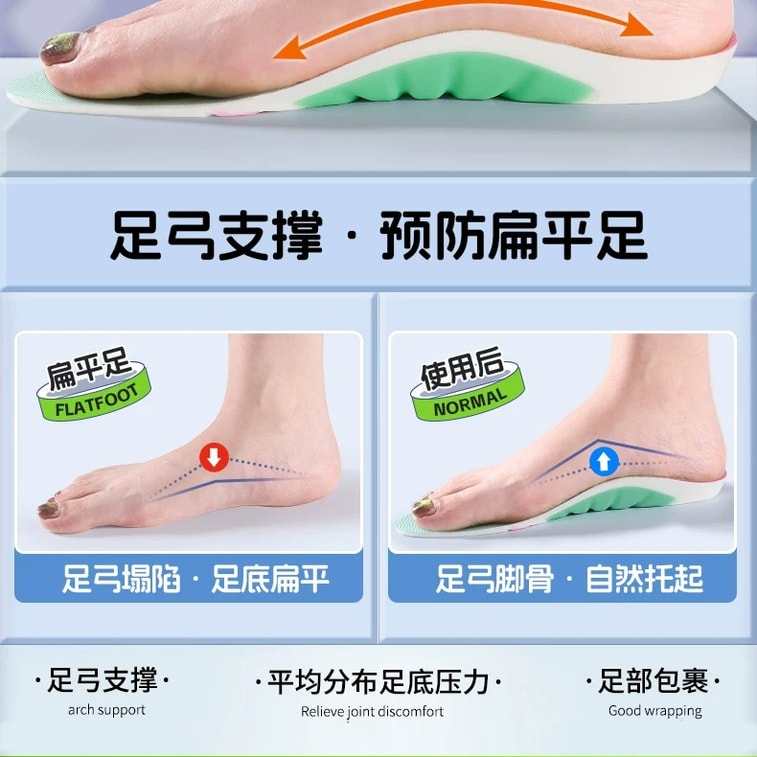 Arch support insoles, specifically for flat feet, corrective insoles for adults, supination and pigeon-toed sports insoles [Orca pink insole, size 36] *1 pair 4