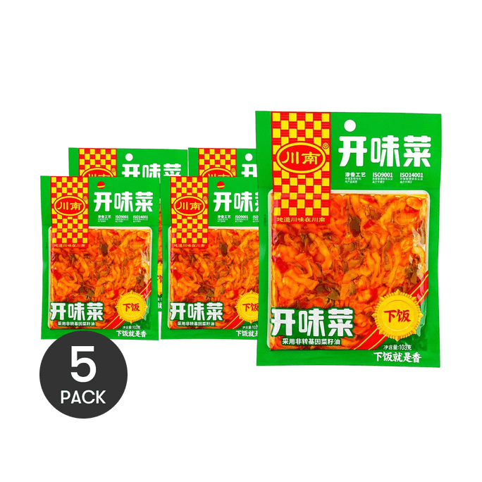 Appetizers Pickled Vegetables, 3.63 oz  *5【5 Packs】【For Rice , Noodles and Porridge】