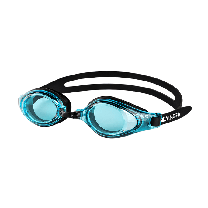 Swimming goggles waterproof anti-fog HD flat light or myopia optional upgrade Mars green and black flat light
