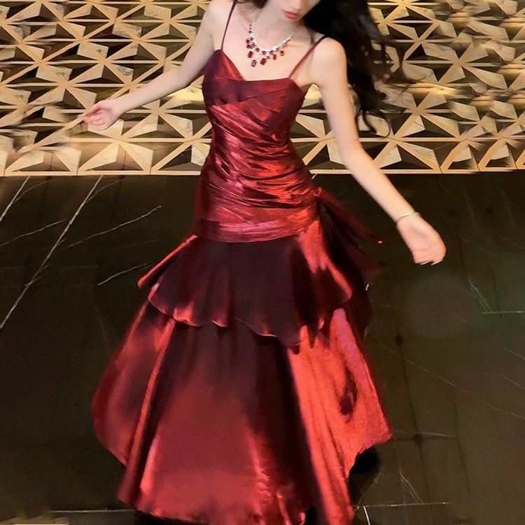 banquet evening dress Dress light luxury niche high-end banquet temperament engagement eveni –  Lee Nhi Boutique main image 0