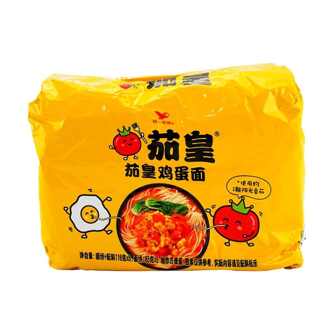 【网红爆款】统一 茄皇 番茄鸡蛋味 五连包 580g