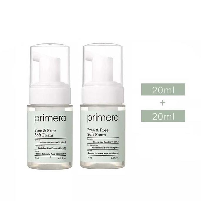 Gentle Amino Acid Intimate Foam Cleanser for Women, pH-Balanced External Care, 20ml × 2