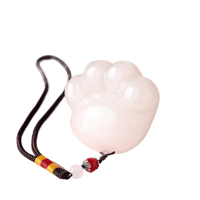 [중국 직송] 정교하게 제작된 옥 고양이 발 모양 핸드헬드 여아용, 5.5*5.8cm