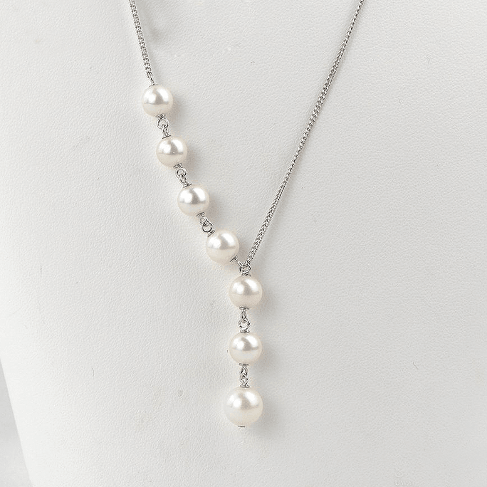 宇和海真珠||あこや真珠 高級万能7珠 アシンメトリーデザインネックレス||1個 7.0-6.5mm×6 8.0-8.5mm×1