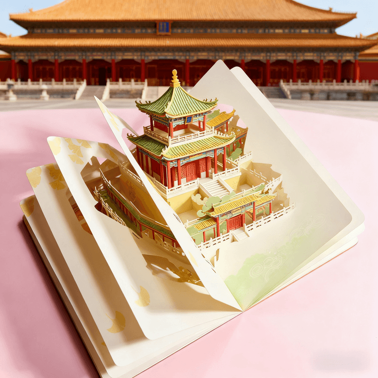 中国直邮】 故宫博物院乾隆花园纸雕本故宫博物馆文创笔记本手账本女孩