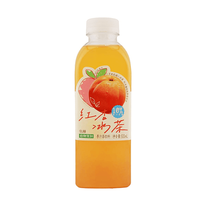 植物駕到 紅杏冰茶 500ml【低糖】【NFC果汁添加】