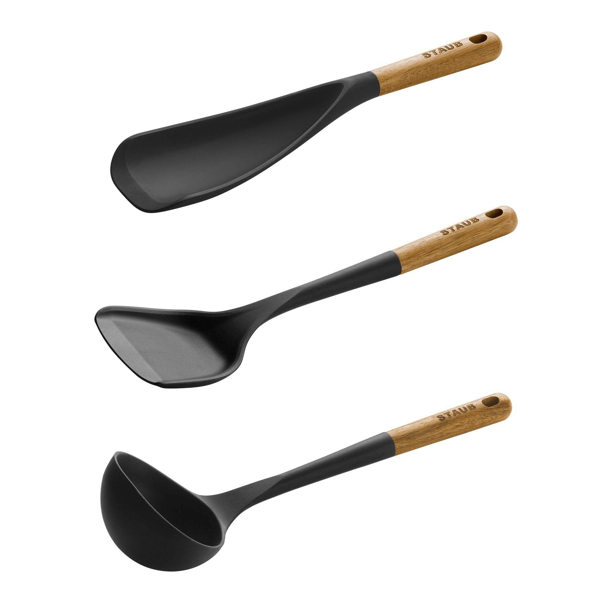 フランス STAUB シリコン木柄キッチン用品セット 3点セット/マット