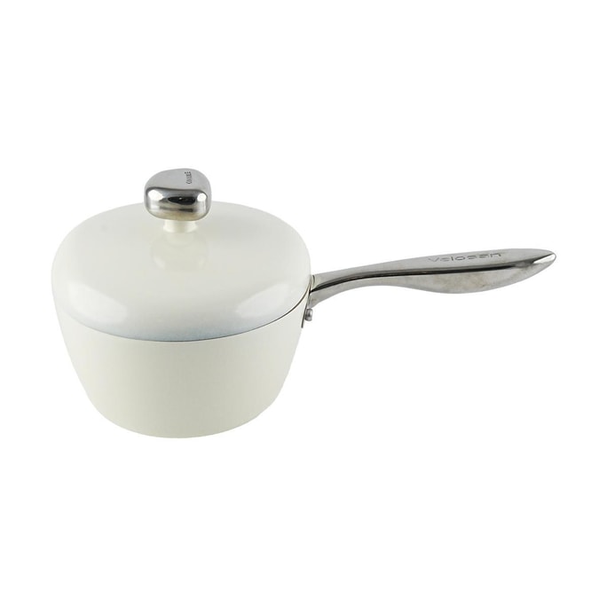  Pebble Non-stick Pot Sauce Pan with Lid White 7.87' Induction