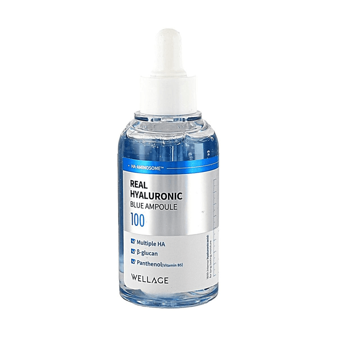 Real Hyaluronic Blue 100 Ampoule Set + Refill 2.54 fl oz【Deep Hydration】【Firming & Elasticity】