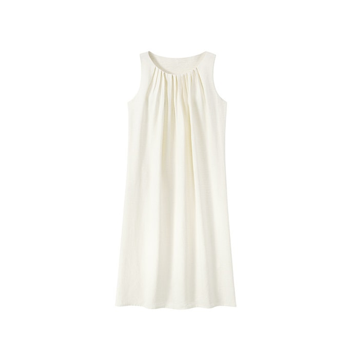 New Elegant Temperament With Chest Cushion Home Clothes Vest Nightgown Off White F