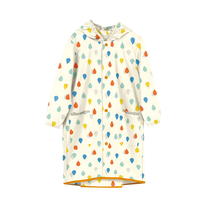 w.p.c||남녀 소녀용 월드 파티 휴대용 귀여운 비옷 ||빗방울 무늬 회색 흰색 M