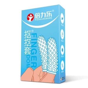 【中国直邮】 倍力乐 扣扣套手指套3只装QQ水晶颗粒男女医用安全套成人情趣用品