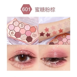Honeycomb Diamond Dust Eyeshadow Palette 601 Honey Pink Brown 9g—Long-Lasting Highly Pigmented