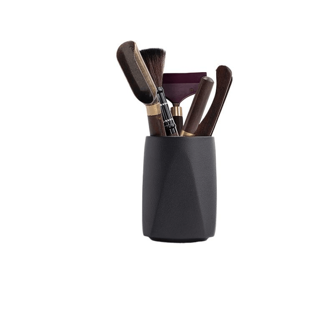 【中国直邮】 南山先生 云墨茶道六君子黑檀木功夫茶具配件 禅风黑 六件套