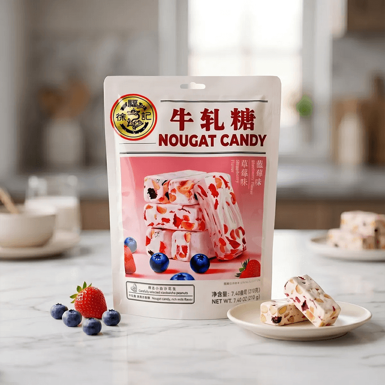 HSUFUCHI Nougat Candy , Blueberry + Strawberry Flavor , 7.4 oz