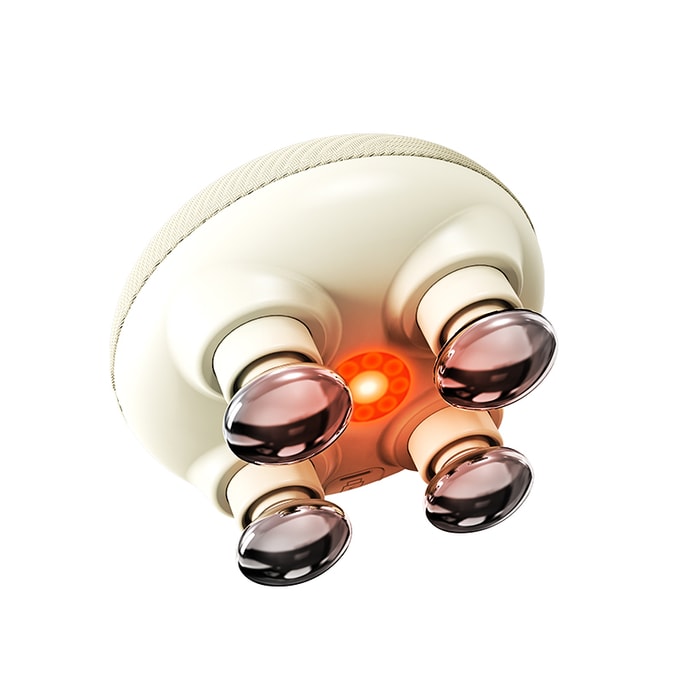 【ローラースケート世界チャンピオン郭丹推薦】HEZHENG アップグレード版 デュアルパーパスヘッドマッサージャー 人間のような赤色光電動防水マッサージャー ホワイト (1個)