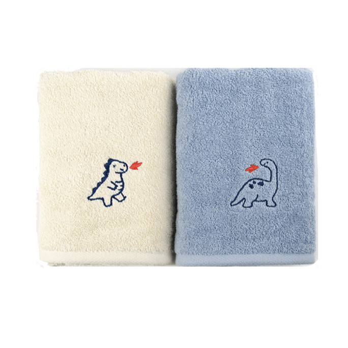 한국 DAILYLIKE 로고 자수 수건 공룡 2장