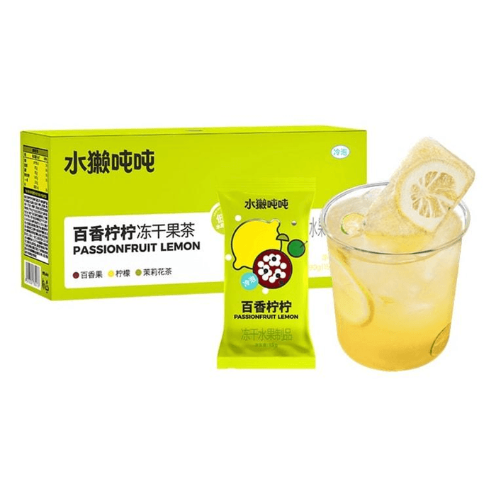 【中國直郵】 水獺噸噸 彩虹盒凍乾果茶陽光青提烏龍桃桃百香檸檸夏日冷泡 百香檸檸15g*6袋