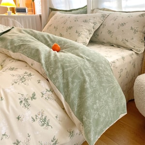 [중국 다이렉트 메일] HSPM 신형 북미 맞춤형 순면 고급 침구 4종세트(시트*1, 이불커버*1, 베갯잇*2) 23색 선택 가능 퀸 230x230cm 4종세트, 기다리고 있어요 피는 꽃