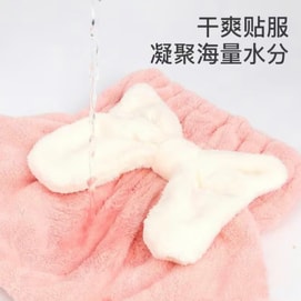 企鹅团团 粉色浴室干发帽  吸水头巾 浴帽 樱花粉 26*27cm 可爱浴帽 浴室必备好物推荐
