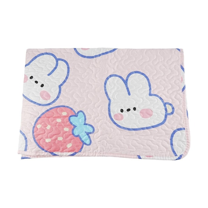 Waterproof, Non-slip, Washable Menstrual Pad for Period Use, Pink Strawberry Rabbit Pattern, 27.56inches * 39.37inches