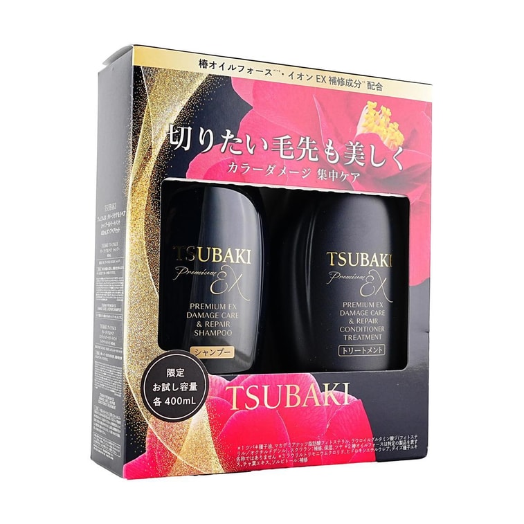 TSUBAKI ブラックカメリア ラグジュアリー ブラックイオンリペア ストロングEX シャンプー＆コンディショナー、13.5液量オンス+13.5液量オンス 11