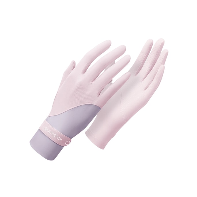 Ice Silk Sunscreen Gloves Breathable Thin Ice Sensitive Anti-Slip Open Finger Gloves Arctic Pink