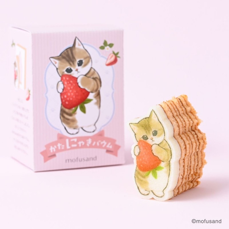 【日本直邮】 日本 KATANUKIYA mofusand联名 草莓小猫立体年轮蛋糕 草莓味 1个装