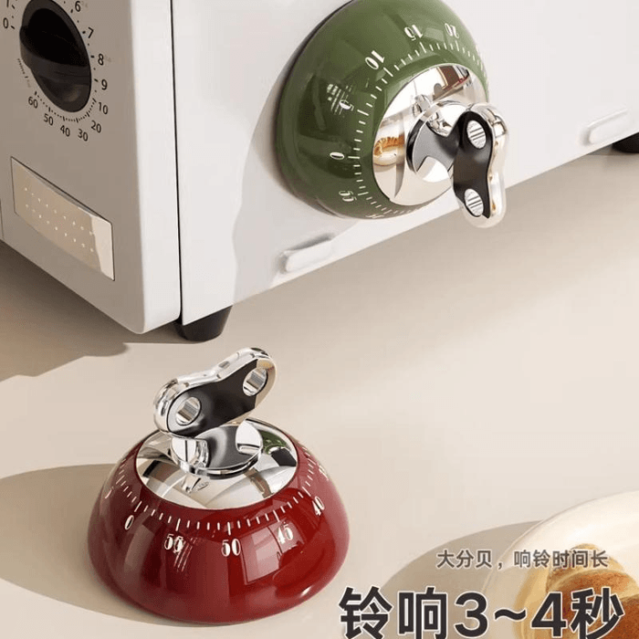 【中國直郵】 FaSoLa 計時器廚房亨三提醒器機械磁吸定時器時間綠色蝴蝶結7.6*6.5cm*1個 3