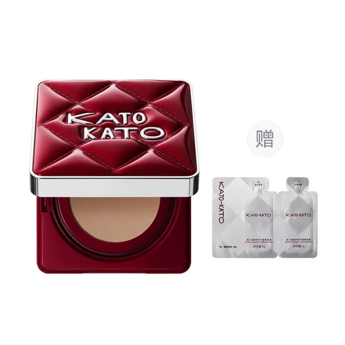 【Expédition directe depuis Hong Kong】 KATO Édition Limitée Populaire T'as tapoté dessus Cushion Couleur Naturelle Y01 Blanc Jaune 12g*2, rehaussement naturel, avec carte d'échantillon