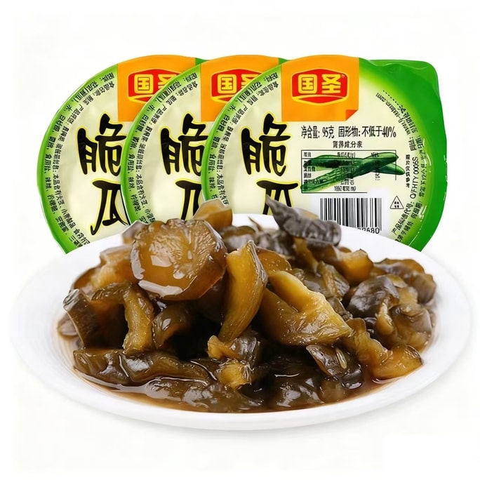 [중국 직송] 궈셩 [복건 특산] 바삭한 오이, 밥, 즉석 소스, 상추, 야외 음식, 바삭한 오이, 향긋하고 바삭한 특산 야채, 95g