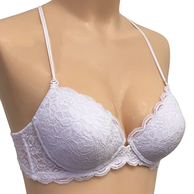 Y COLLECTION ¾ Criss Cross Push-Up Bra White A34 