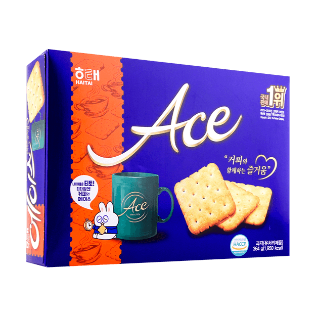 商品详情 - 韩国HAITAI海太 低糖低热量 ACE咸味饼干 大盒装 364g - image  0