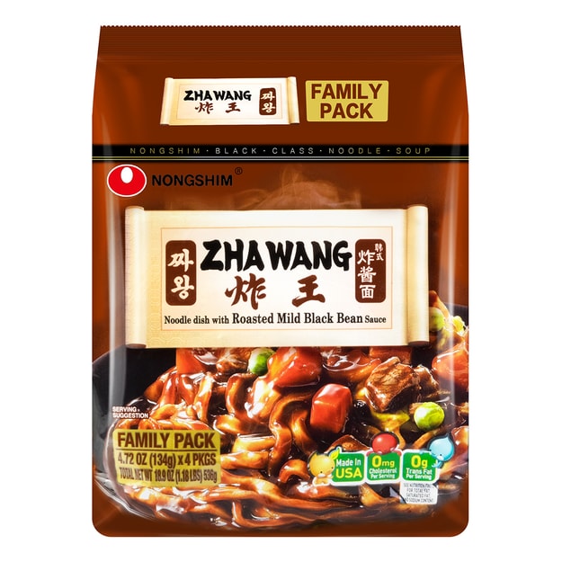韩国nongshim农心 炸王韩式炸酱面 4包入 536g 不同包装随机发