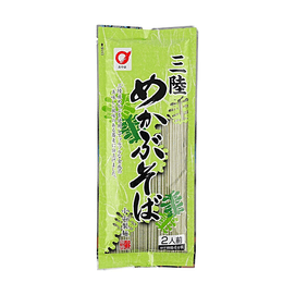 Sanriku Mekabu Seaweed Soba Noodles, 7.05 oz【Smooth Textured Healthy Green Buckwheat Cold Noodles 】