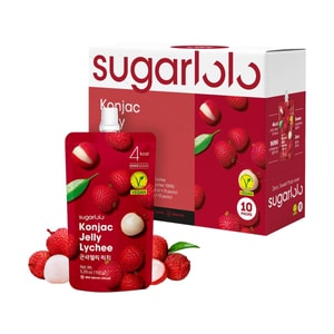 Konjac Jelly, Lychee Flavor, Zero Sugar 4 Cal Per Pouch, 10 Pack