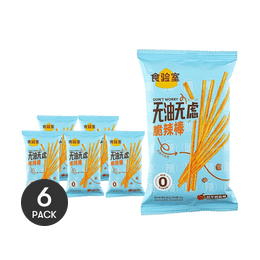 食驗室 無油無憂無慮脆辣棒 躺平椒麻辣味 20g *6【6份超值裝】【高纖全麥無油辣條】【配料乾淨 0反式脂肪酸】