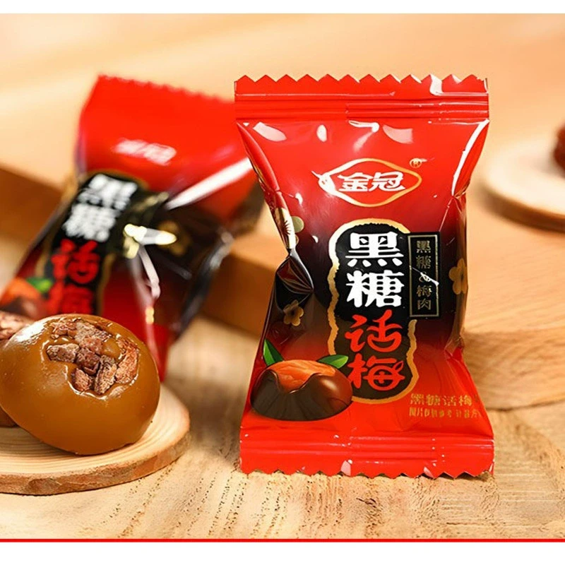 【中國直郵】 金冠 黑糖話梅糖夾心硬糖棒棒糖兒童80後懷舊零食袋裝糖果散裝批發468克/袋