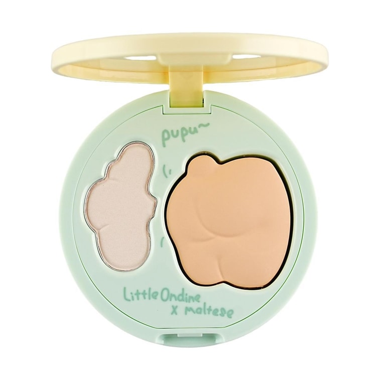 LITTLE ONDINE小奧汀 雙效亮澤立體高光盤 膏粉雙拼高光 #01 發光奶杏 柔軟奶橘 自然清透 全膚色【線條小狗聯名款】 7