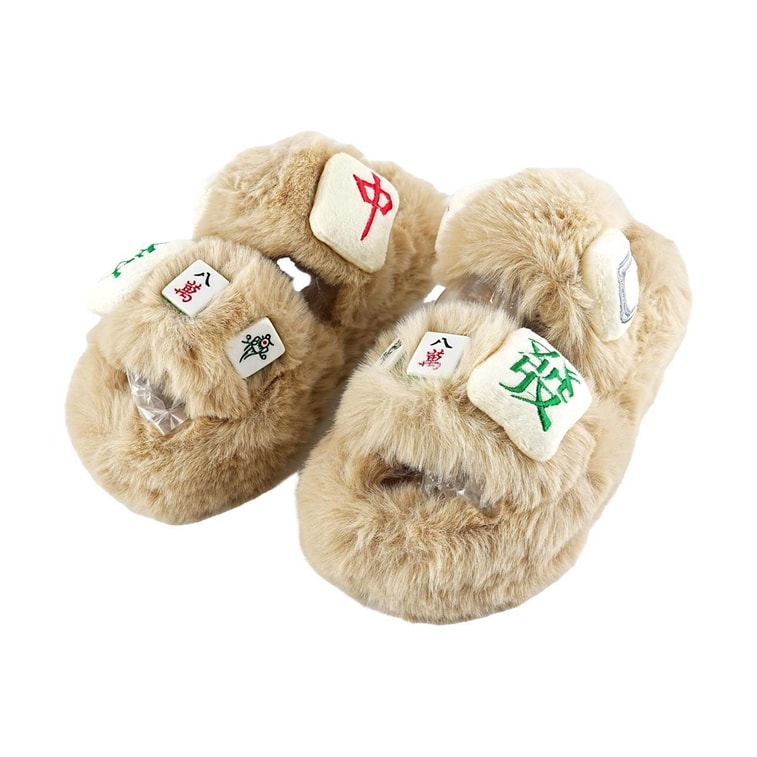 Slippers FF9-83 Mahjong Plush Khaki 36-37 4
