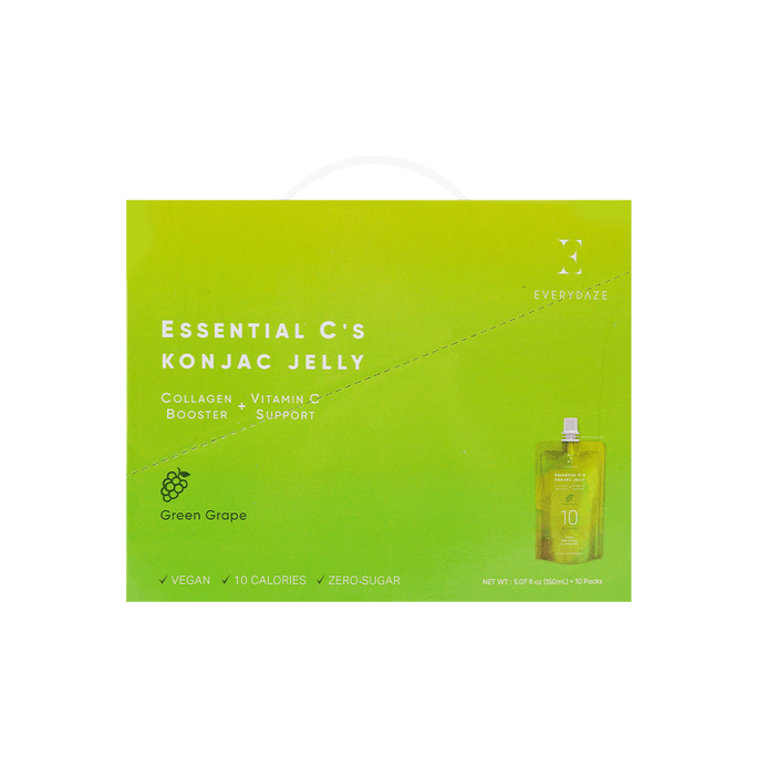 ESSENTIAL C's KONJAC JELLY with Collagen + Vitamin C - Green Grape 150ml X 10pc