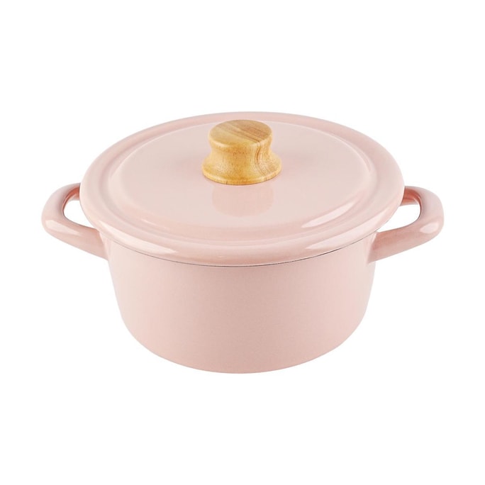 Enamel Stew Pot Ash Pink 18cm 2.3L