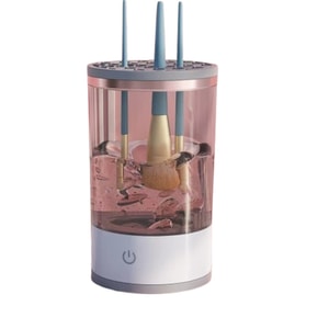 Makeup Brush Cleaner USB Electric Cleaning Brush With Storage Box Automatic Washing White 3.54*6.29 Inch