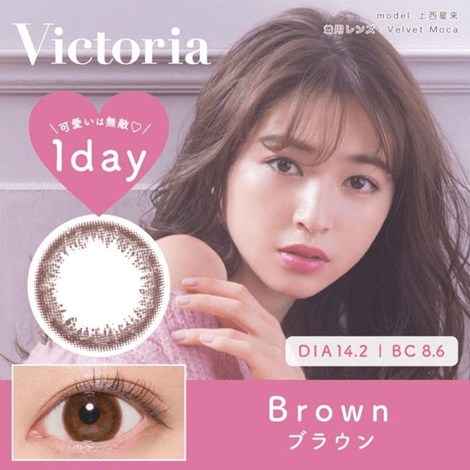 【日本美瞳/日本直郵】Victoria 日拋美瞳 10片裝 Brown「棕色系」 度數0(0)預定3-5天 DIA:14.2mm | BC:8.6mm