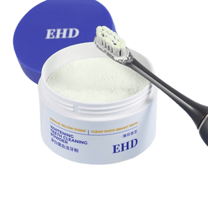 Teeth whitening powder removes yellowing, whitens teeth, reduces odor and plaque, freshens breath, and brightens teeth. 50g/box