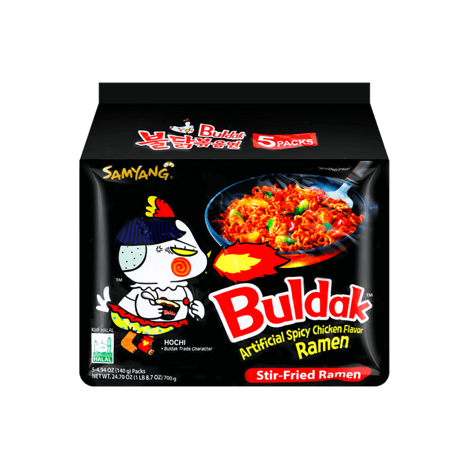 Korean Buldak Stir-Fried Ramen - Hot Chicken Flavor, 5 Packs* 4.94oz