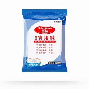 【中国直邮】 安琪 【酵母第一品牌】复合食用碱(碳酸钠+小苏打) 饼干馒头美白碱面粉碱面清洗清洁洗碗厨房去油污清洁去污洗衣服200g【碱水原料】