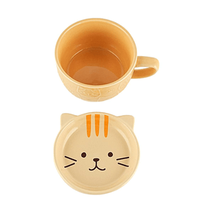 Animal Lidded Mug - Yellow Cat