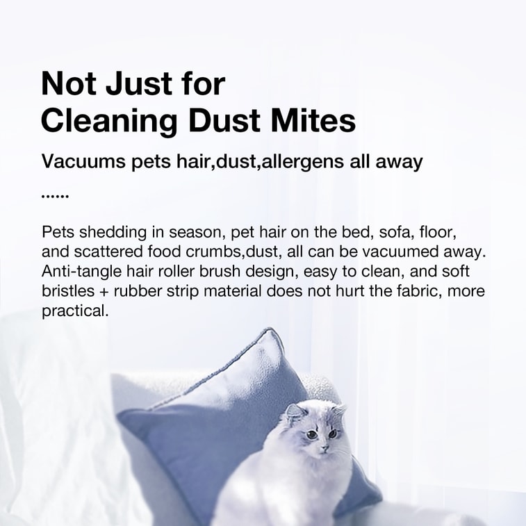 Mattress Vacuum Cleaner UV-C Light & Ultrasonic 15KPA 500W for Mite Dust & Pet Hair with HEPA (BX5Pro corded) 3