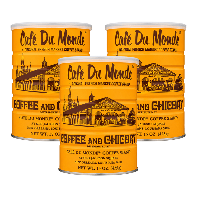 法國 CAFE' DU MONDE Cafe Du Monde 咖啡與菊苣混合咖啡 425克罐裝 3罐裝